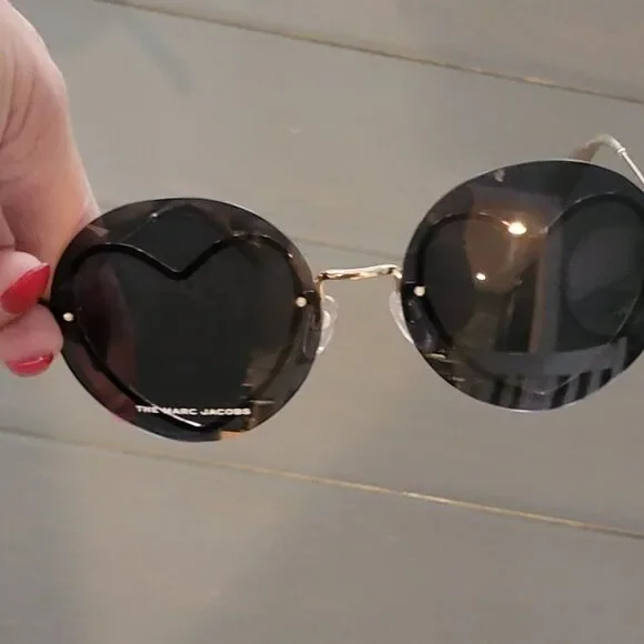 Marc Jacobs Round Shape 59MMAcetate Sunglasses With Gold Hearts For Wo…
